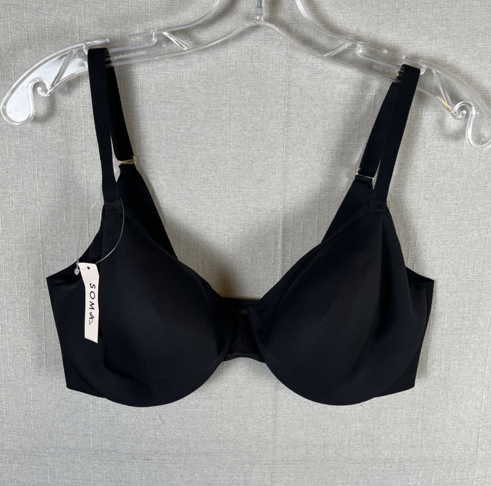 Soma Vanishing Unlined Perfect Coverage Underwire Bra Size 36DD Black NEW